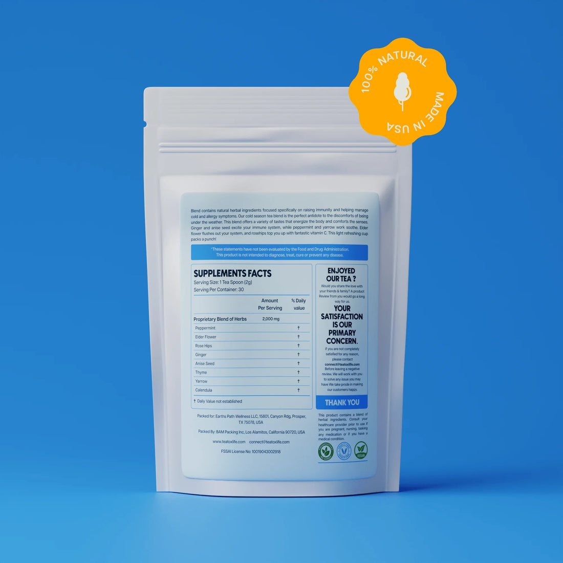 Elderflower Tea with Thyme, Calendula, Peppermint  Herbal Hermit